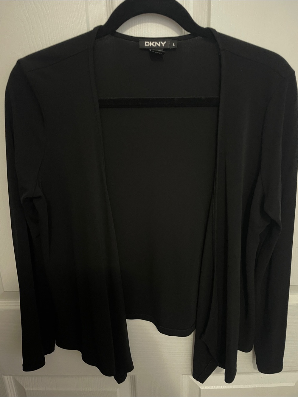 DKNY Black Open Drape Cardigan